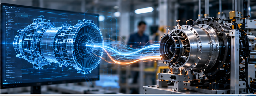 Physical component connected to its digital twin
